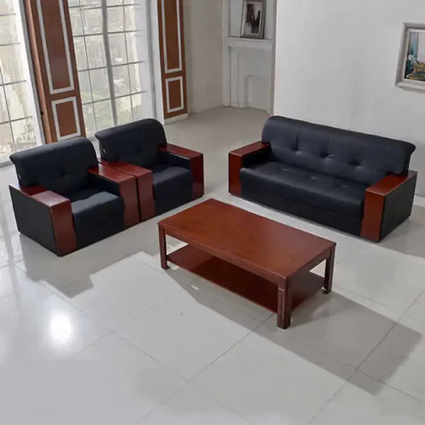 5-seater reception sofa, director reclining seat, orthopedic office seat, high back visitors seat, 1800mm executive office desk, 15 lockers filling cabinet, 2-way workstation ,reception office desk