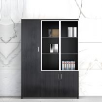 1.4m executive desk, ergonomic office seat, 2-doors wooden cupboard, 3-drawers cabinet