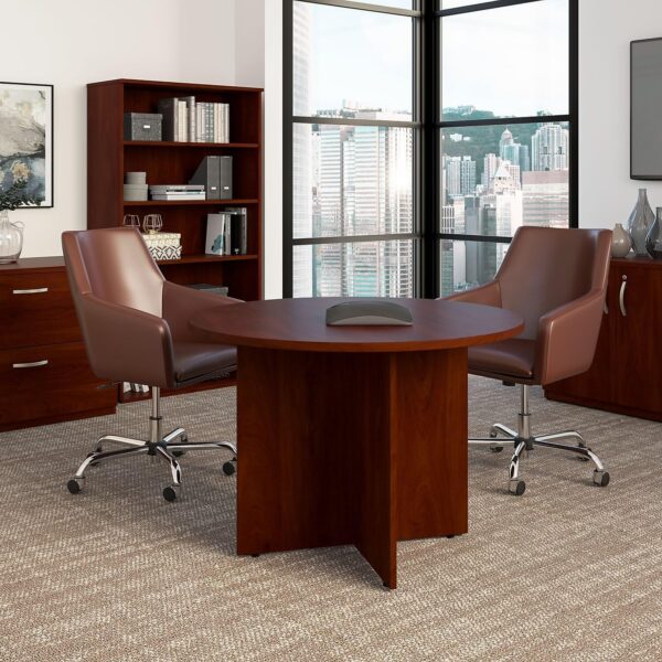 2m executive desk, orthopedic office seat, 3m boardroom table, boardroom seats, 1.8m reception desk, headrest seat, 2-door wooden credenza, 6-way workstation, 2-door filing cabinet,