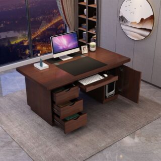 1.4m executi8ve desk, executive 0ffice seat, mesh visitors seats, 2-door filing cabinet, 3m advance boardroom table, boardroom seats, 2-wooden credenza