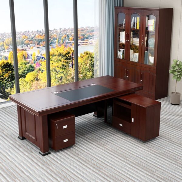 2m executive office desk, bliss executive office seat, 2-door cabinet with safe, 2.4m boardroom table, executive boardroom seat, 3-link waiting bench, 1.6m reception office desk, ergonomic office seat