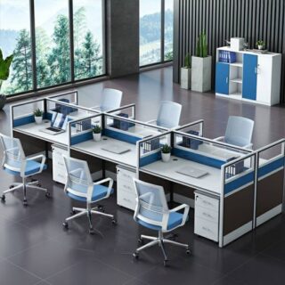 1.8m executive office desk, directors office seat, 6-way workstation, office combination, 9-locker filing cabinet, 1.4m curved office desk, executive office seat