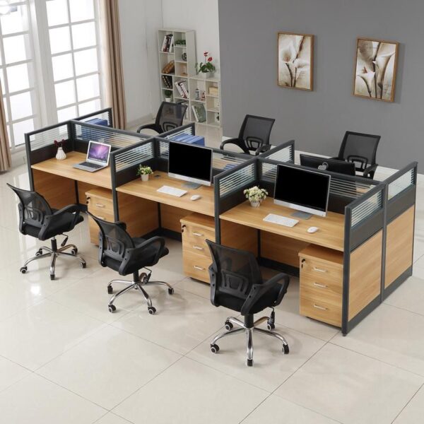 1.8m executive office desk, directors office seat, 6-way workstation, office combination, 9-locker filing cabinet, 1.4m curved office desk, executive office seat