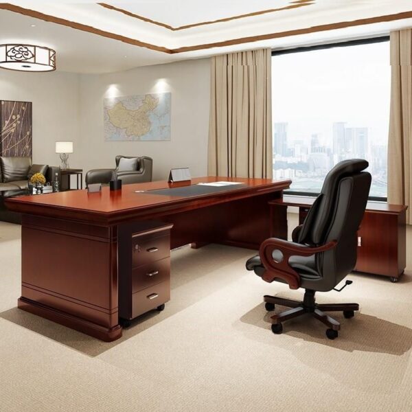 1.8m executive office desk, directors office seat, 6-way workstation, office combination, 9-locker filing cabinet, 1.4m curved office desk, executive office seat