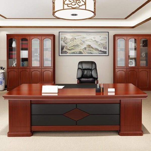1.8m executive office desk, directors office seat, 6-way workstation, office combination, 9-locker filing cabinet, 1.4m curved office desk, executive office seat