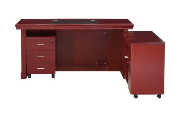4-seater mahogany round conference table, tosca visitors seat, 2-door filing cabinet with safe, 4-link waiting bench, 2m executive desk, non-reclining executive seat, modern coffee table, foldable training table, conference chairs