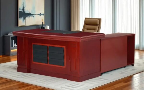 4-seater mahogany round conference table, tosca visitors seat, 2-door filing cabinet with safe, 4-link waiting bench, 2m executive desk, non-reclining executive seat, modern coffee table, foldable training table, conference chairs