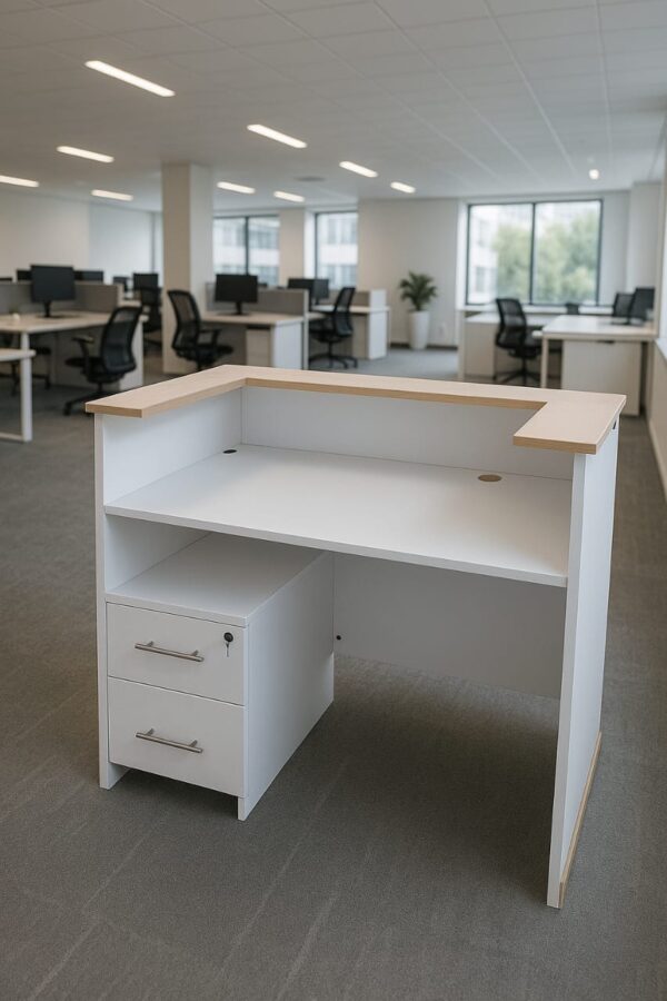 3-link waiting bench, 15-locker filing cabinet, 1.4m executive office desk, bliss executive office seat, 6-way workstation, back mesh office seat, 2.4m boardroom table, boardroom seat