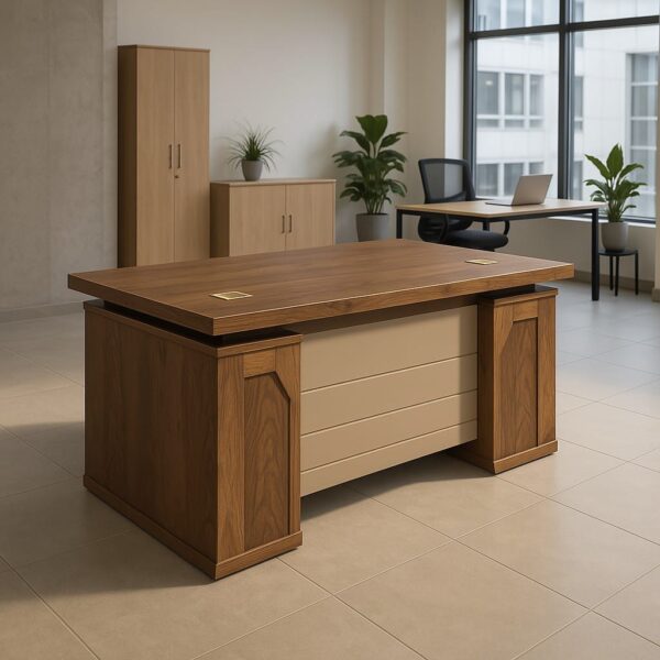 1.8m executive office desk, directors office seat, 6-way workstation, office combination, 9-locker filing cabinet, 1.4m curved office desk, executive office seat