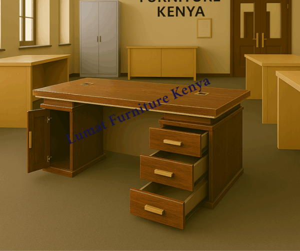 4-way workstation, clerical office seat, 4-drawers filing cabinet, 5-seater waiting sofa, 3m baordroom table, executive boardroom seat,2-door wooden cabinet, 1.6m executive desk, orthopedic office seat