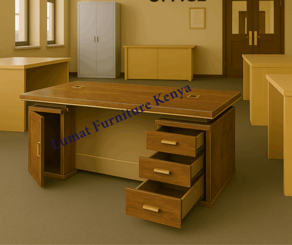 4-way workstation, clerical office seat, 4-drawers filing cabinet, 5-seater waiting sofa, 3m baordroom table, executive boardroom seat,2-door wooden cabinet, 1.6m executive desk, orthopedic office seat