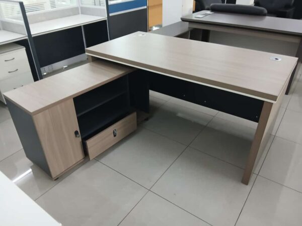 2.4m boardroom table, improved mesh boardroom seat,6-way workstation, headrest office seat, cabinet with safe, 5-seater lounge sofa, foldable training table, 1400mm reception office desk, 2m executive office desk, butterfly office seat