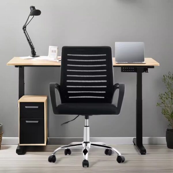 3-link waiting bench, 15-locker filing cabinet, 1.4m executive office desk, bliss executive office seat, 6-way workstation, back mesh office seat, 2.4m boardroom table, boardroom seat