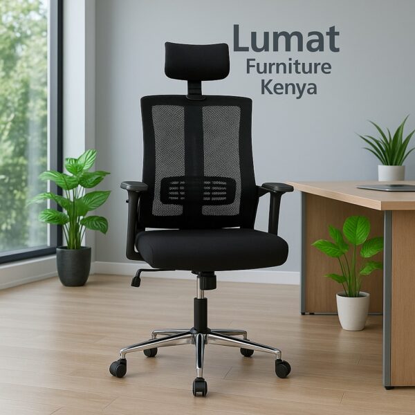 1.6m executive desk, bliss executive seat, executive visitors seat, full metallic cabinet, 6-way workstation, strong mesh seat, 1.4m reception desk, ergonomic office seat