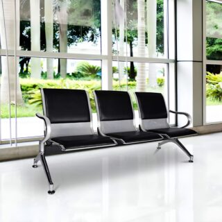 executive coffee table, 1.2m executive desk, executive office seat, chrome visitors seat, 2m reception desk, ergonomic office , 3-doors wooden cabinet, 3-link waiting bench