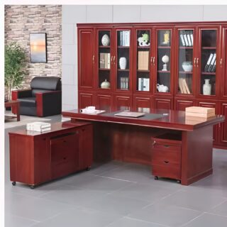 bliss executive seat, 2m executive desk, 2-door wooden cabinet, 5-seater executive sofa, 2.4m boardroom table, mesh boardroom seat, executive coat hanger, 4-drawers fireproof safe box