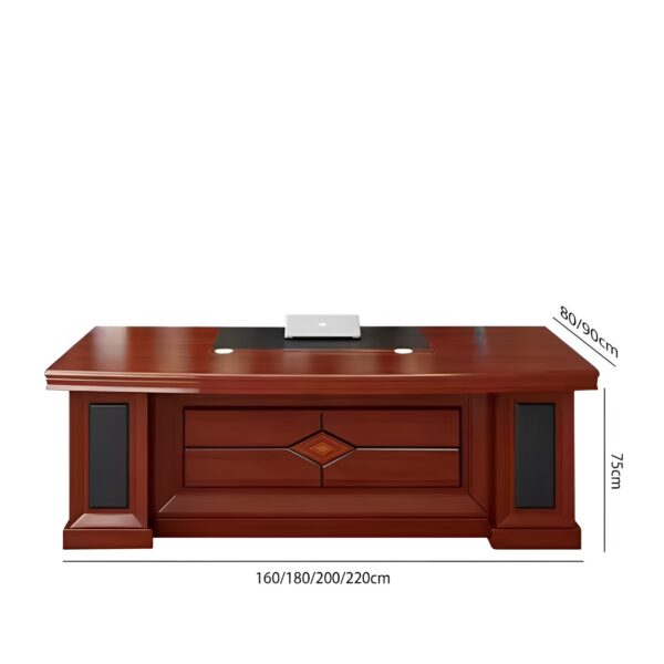 2m executive office desk, bliss executive seat, 4-drawers cabinet, 4-seater round table, chrome visitors seat, 6-way workstation, 3-drawers cabinet, clerical office seat