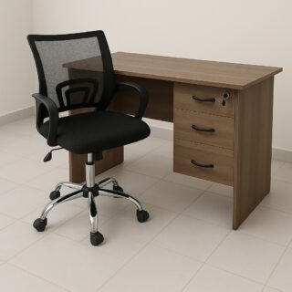 3-link waiting bench, 15-locker filing cabinet, 1.4m executive office desk, bliss executive office seat, 6-way workstation, back mesh office seat, 2.4m boardroom table, boardroom seat
