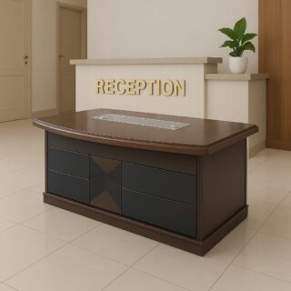 2-door filing wooden cabinet, 1.4m executive office desk, bliss executive office seat, adjustable table, 6-way workstation, headrest office seat, 9-lockers filing cabinet, 2.4m boardroom table
