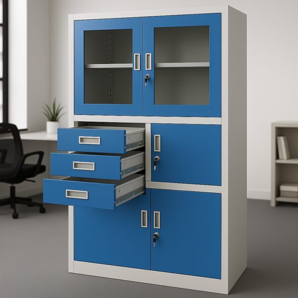 1.6m executive office desk, directors recline seat, 3-door executive cabinet, 4-way workstation, headrest office seat, executive coat hanger