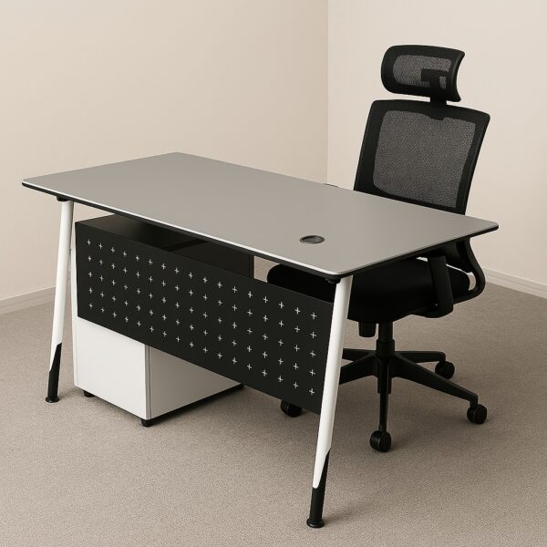 1.4m executive office desk, orthopedic office seat, 3-door wooden cabinet, 4-seater conference table, catalina seat, 1-way workstation, executive office seat