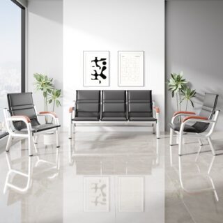 orthopedic office seat, 1.4m executive desk, 15-locker cabinet, office combo, 3-link waiting bench, 6-way workstation