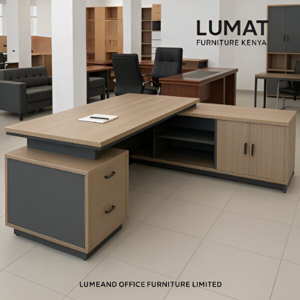 office combination, executive office seat, 4-seater meeting round table, 9-lockers cabinet, catalina visitors seat, modern coffee table, 1.2m reception desk, headrest office seat