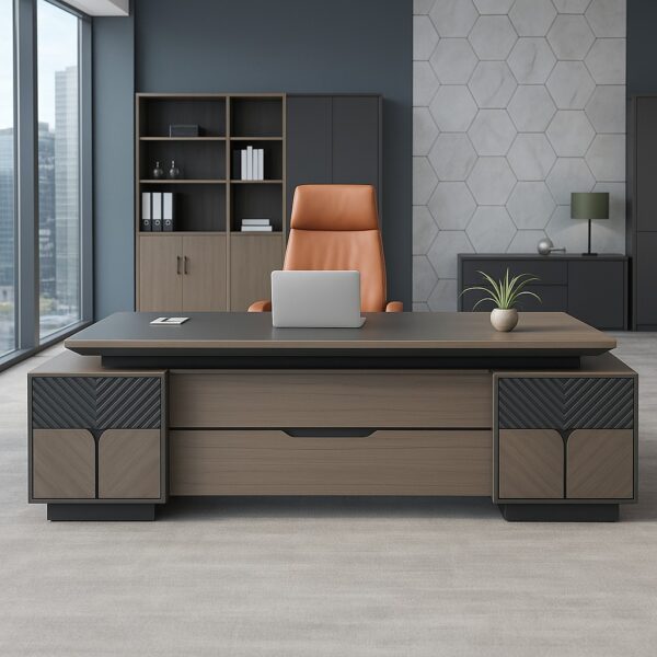 office combination, executive office seat, 4-seater meeting round table, 9-lockers cabinet, catalina visitors seat, modern coffee table, 1.2m reception desk, headrest office seat