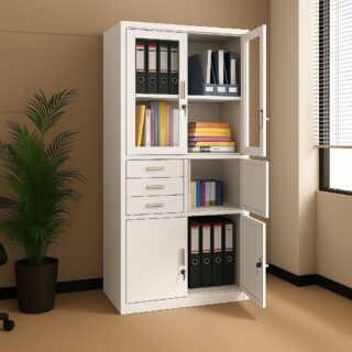 4-way workstation, clerical office seat, 4-drawers filing cabinet, 5-seater waiting sofa, 3m baordroom table, executive boardroom seat,2-door wooden cabinet, 1.6m executive desk, orthopedic office seat