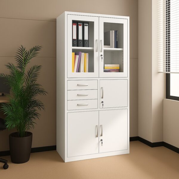 4-way workstation, clerical office seat, 4-drawers filing cabinet, 5-seater waiting sofa, 3m baordroom table, executive boardroom seat,2-door wooden cabinet, 1.6m executive desk, orthopedic office seat