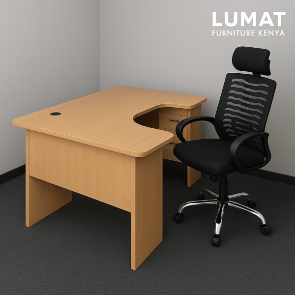 orthopedic office seat, L-shaped office desk, 2-door wooden cabinet, 1-way workstation, tosca visitors seat, foldable training table, 9-locker cabinet