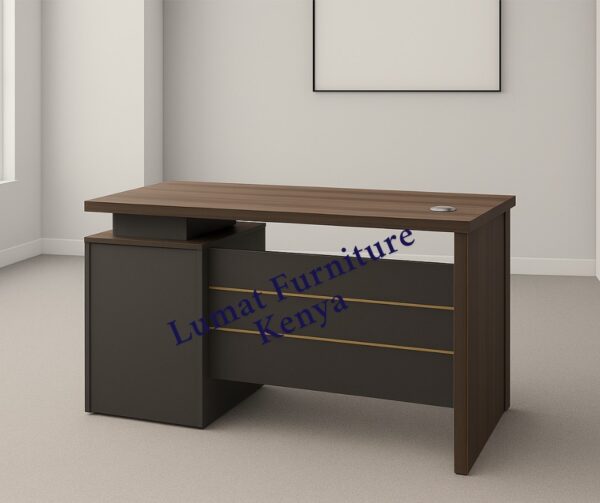 2m executive office desk, bliss executive seat, 4-drawers cabinet, 4-seater round table, chrome visitors seat, 6-way workstation, 3-drawers cabinet, clerical office seat