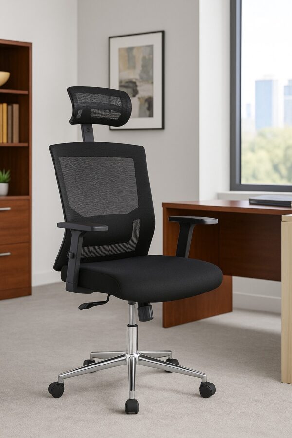 2.4m boardroom table, mahogany visitors seat, 2-door wooden credenza, 1.8m executive office desk, reclining director seat, 3-door advance cabinet, mesh visitors seat, 2m advance office desk, orthopedic office seat, executive coat hanger, 5-seater waiting sofa, 1-way workstation, ergonomic office seat