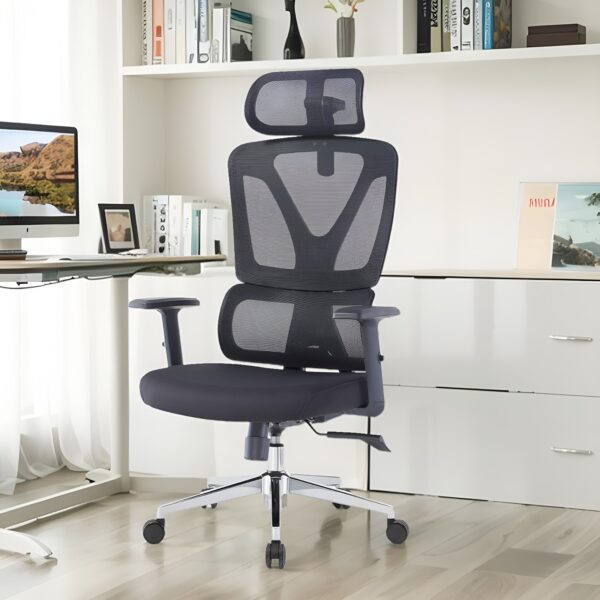 4-seater round table, tosca visitors seat, dual orthopedic seat, 1.2m advanced desk, 3-drawers filing cabinet, dining table, eames chair