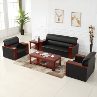 dining table, eames dining chairs, mahogany cot hanger, full metallic cabinet, 4-link waiting bench, office combination, 1-way workstation