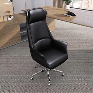 1.8m executive desk, bliss executive seat, 3-link waiting bench, mahogany coat hanger, fireproof safe box, full glass cabinet, tosca visitors seat
