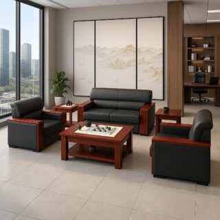 4-seater conference table, executive coat hanger, fireproof safe box, 1.6m executive desk, bliss executive seat, 1.2m reception desk, strong mesh office seat