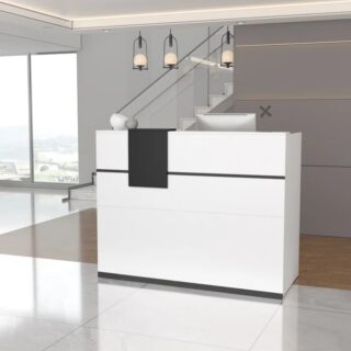 2-door wooden credenza, swivel adjustable stool, executive glass coffee table, 1.4m executive desk, executive office seat, mesh visitors seat, 3-drawers cabinet