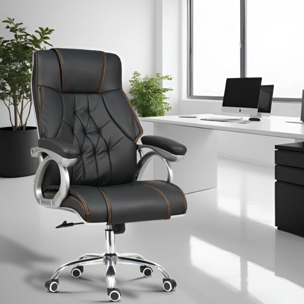 1-way workstation, 1.2m advance office desk, 2400mm boardroom table, 3-door mahogany filling cabinet, 3-link waiting bench, boardroom table chairs, Ergonomic Office Chair, Executive Office Chair