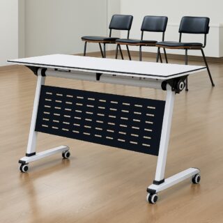 3-link waiting bench, 15-locker filing cabinet, 1.4m executive office desk, bliss executive office seat, 6-way workstation, back mesh office seat, 2.4m boardroom table, boardroom seat