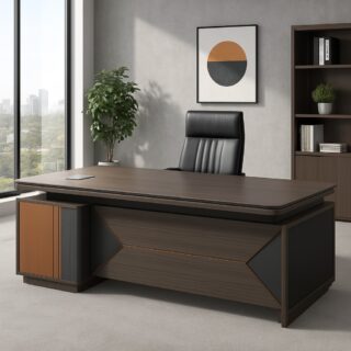 2.4m boardroom table, improved mesh boardroom seat,6-way workstation, headrest office seat, cabinet with safe, 5-seater lounge sofa, foldable training table, 1400mm reception office desk, 2m executive office desk, butterfly office seat