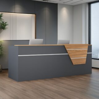 2m executive office desk, bliss executive seat, 4-drawers cabinet, 4-seater round table, chrome visitors seat, 6-way workstation, 3-drawers cabinet, clerical office seat