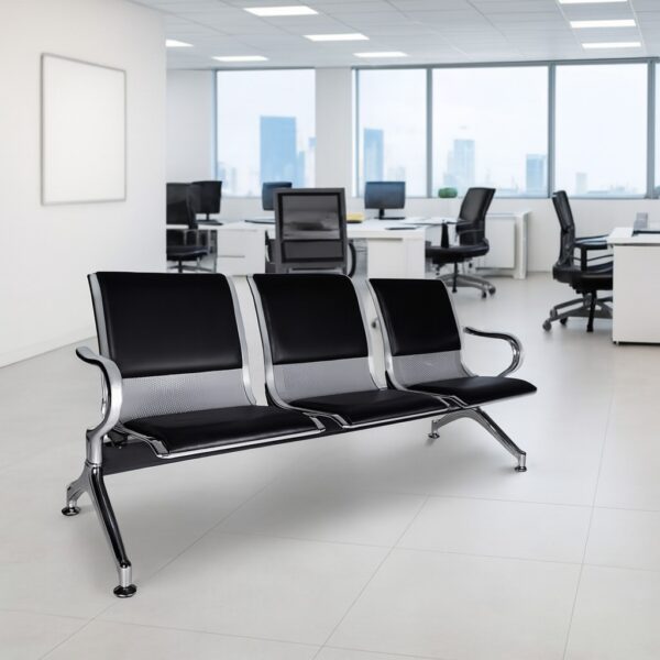 2.4m boardroom table, improved mesh boardroom seat,6-way workstation, headrest office seat, cabinet with safe, 5-seater lounge sofa, foldable training table, 1400mm reception office desk, 2m executive office desk, butterfly office seat