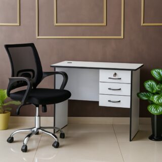 3-link waiting bench, 15-locker filing cabinet, 1.4m executive office desk, bliss executive office seat, 6-way workstation, back mesh office seat, 2.4m boardroom table, boardroom seat
