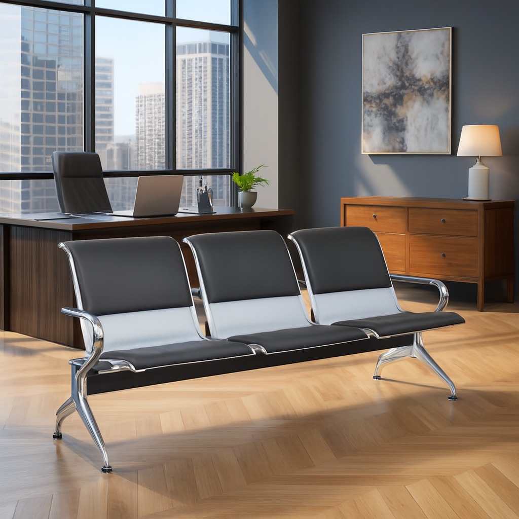 reception office desk, 3-seater waiting bench, directors reclining seat, conference table, catalina visitors seat, 2-way workstation, butterfly seat