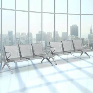 5-seater black sofa, 3-seater waiting bench, catalina office seat, butterfly office seat, 1800mm executive office desk,