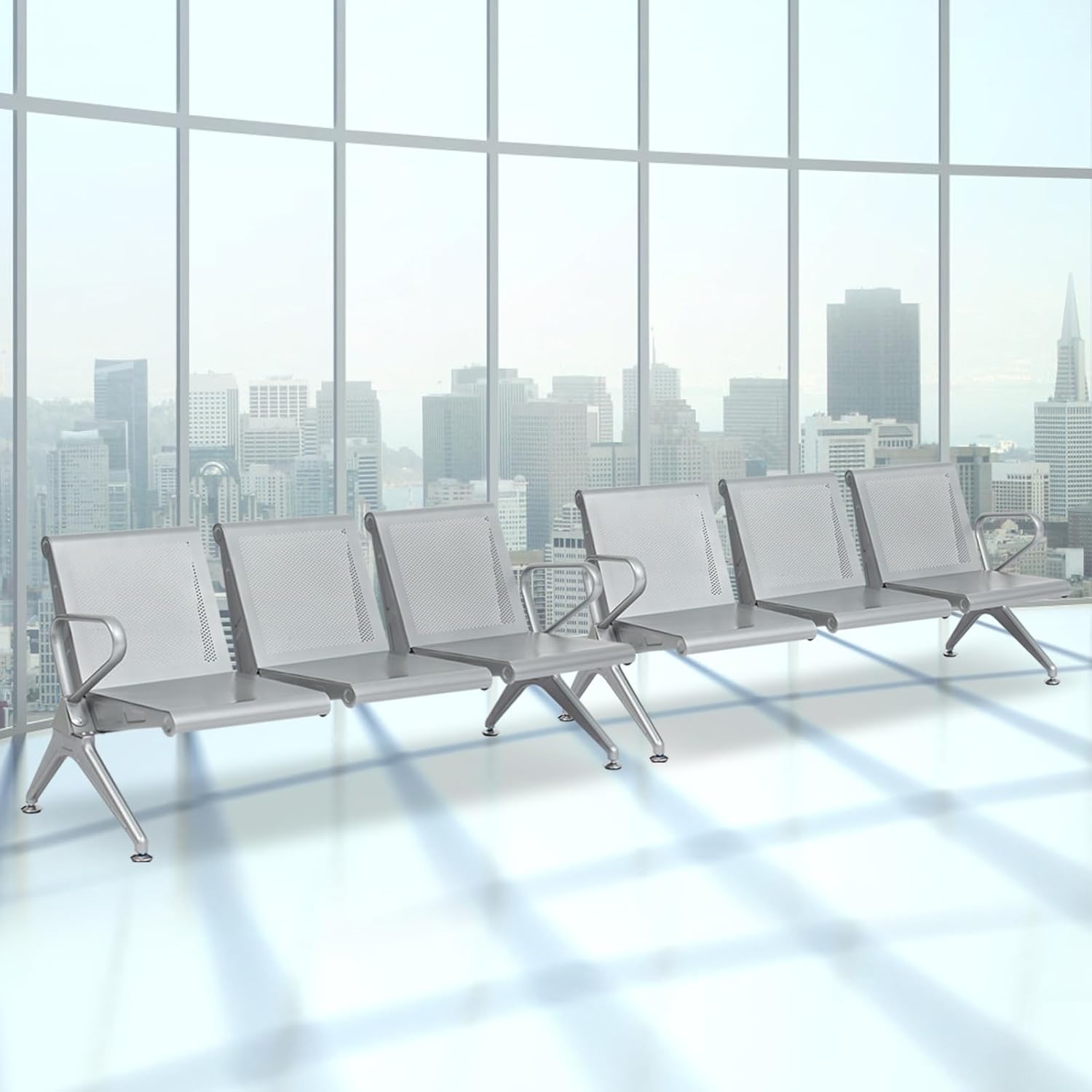 5-seater black sofa, 3-seater waiting bench, catalina office seat, butterfly office seat, 1800mm executive office desk,