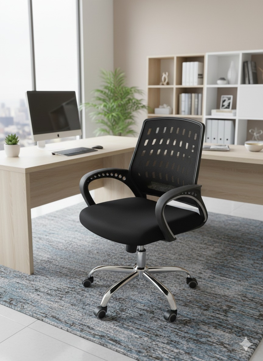 swivel stool, 1-way workstation, adjustable table, executive visitors seat