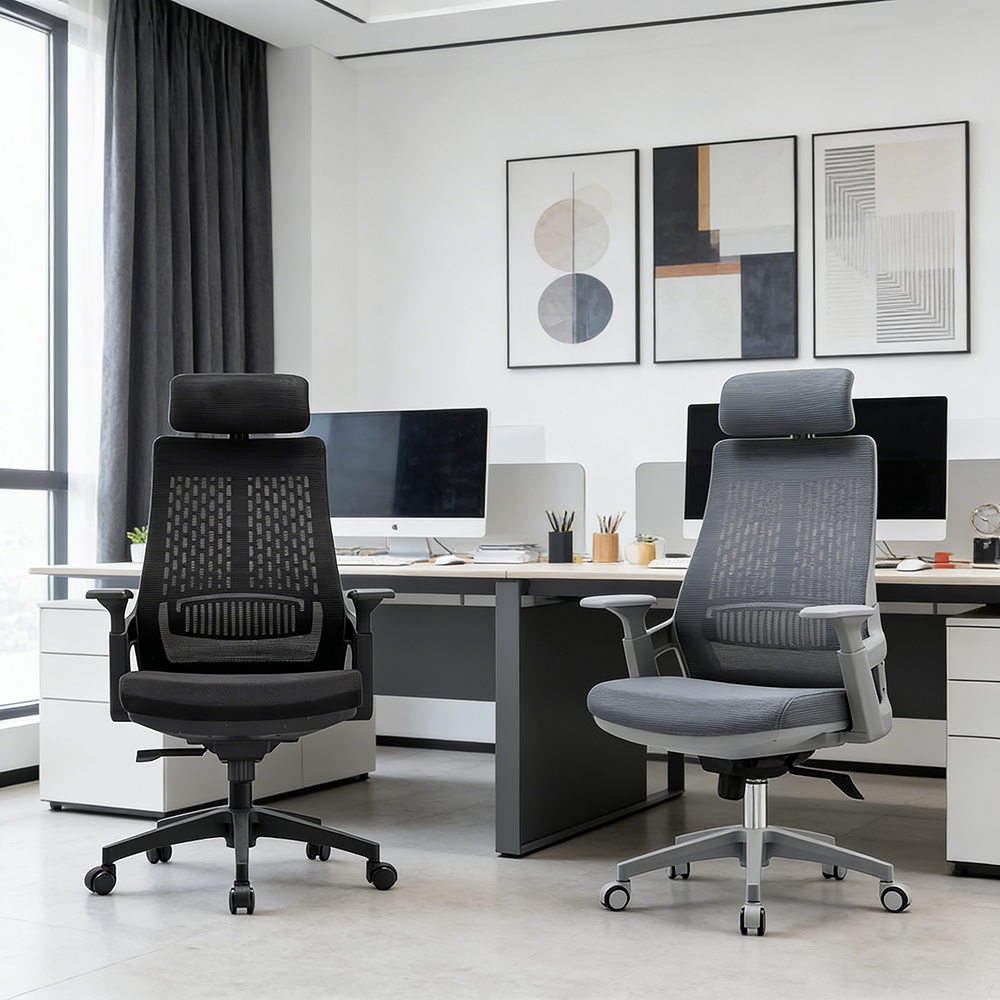 1.2m advance office desk, 3-door mahogany filling cabinet, 3-link waiting bench, 3m boardroom table, 4-way workstation, boardroom table chairs