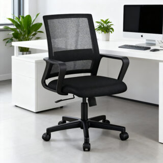 2400mm boardroom table, 3-door mahogany filling cabinet, 3-link waiting bench, boardroom table chairs, Ergonomic Office Chair, Executive Office Chair